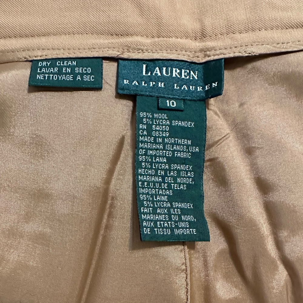 COPY - Lauren Ralph Lauren Camel Wool Dress Pants, Size 10 - Picture 6 of 9